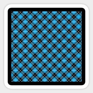 Diagonal Iight Blue and Black Flannel-Plaid Pattern Sticker